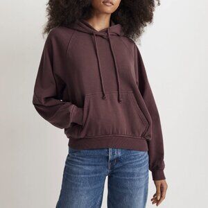 Madewell Chocolate Raisin Terry Relaxed Raglan-Sleeve Hooded Sweatshirt